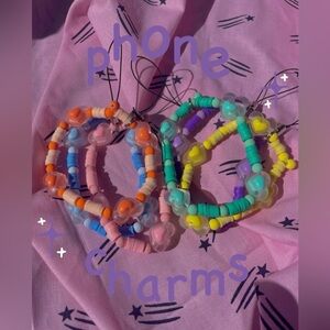 Beaded Heart Phone Charm Strap/Bag Charm/Phone Accessory/ Fashion Accessory